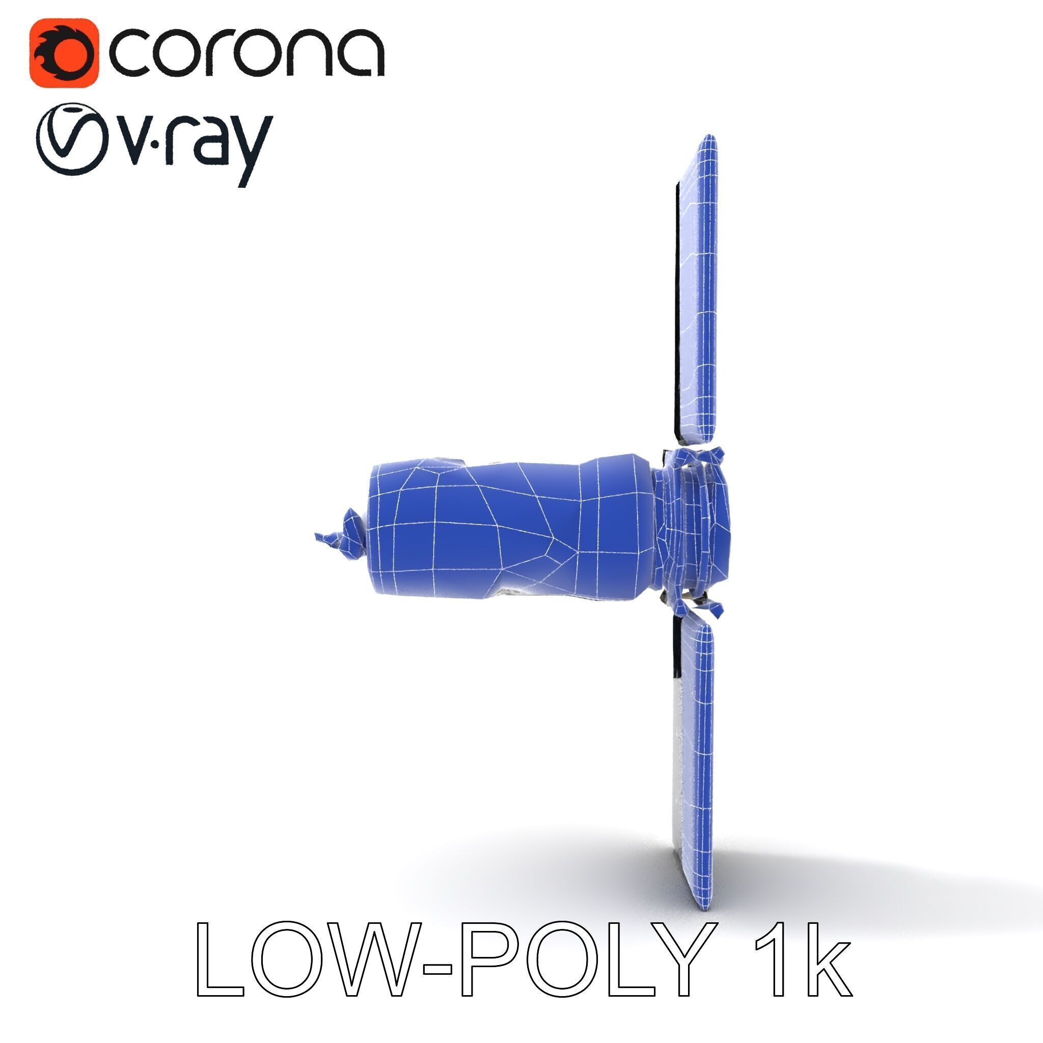 Spacecraft Satellite Model Pack with Detailed Solar Panels Low-poly 3D model_7