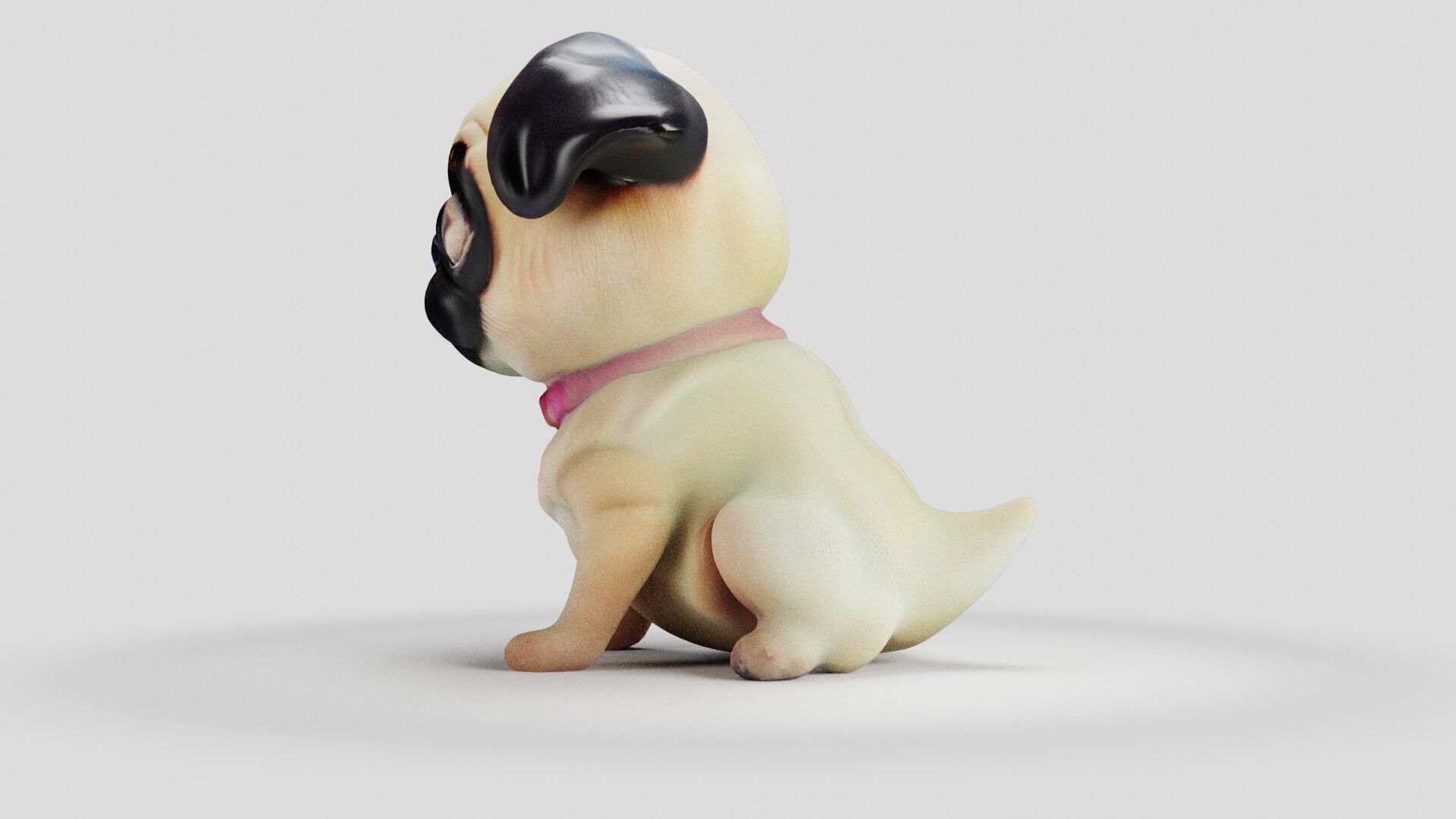 Stylized Pug Dog 3D Model Game Ready Free low-poly 3D model_27