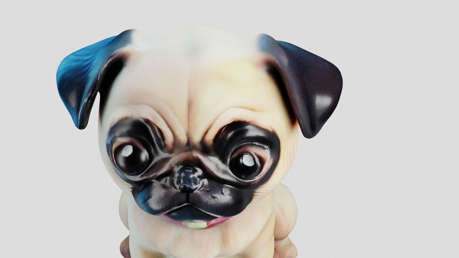 Stylized Pug Dog 3D Model Game Ready Free low-poly 3D model_16