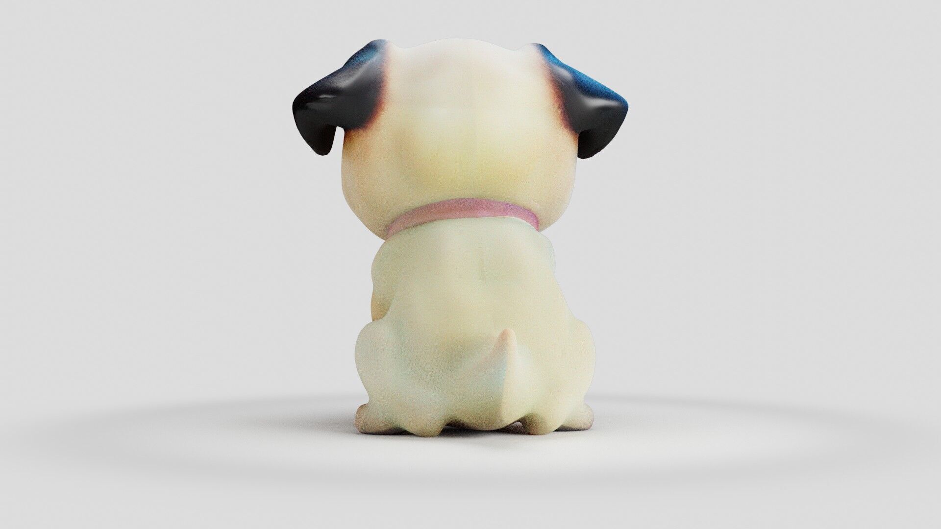 Stylized Pug Dog 3D Model Game Ready Free low-poly 3D model_25