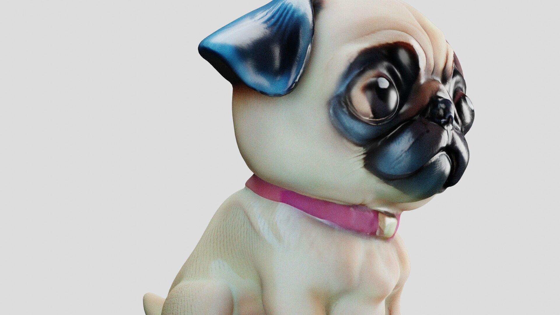 Stylized Pug Dog 3D Model Game Ready Free low-poly 3D model_19