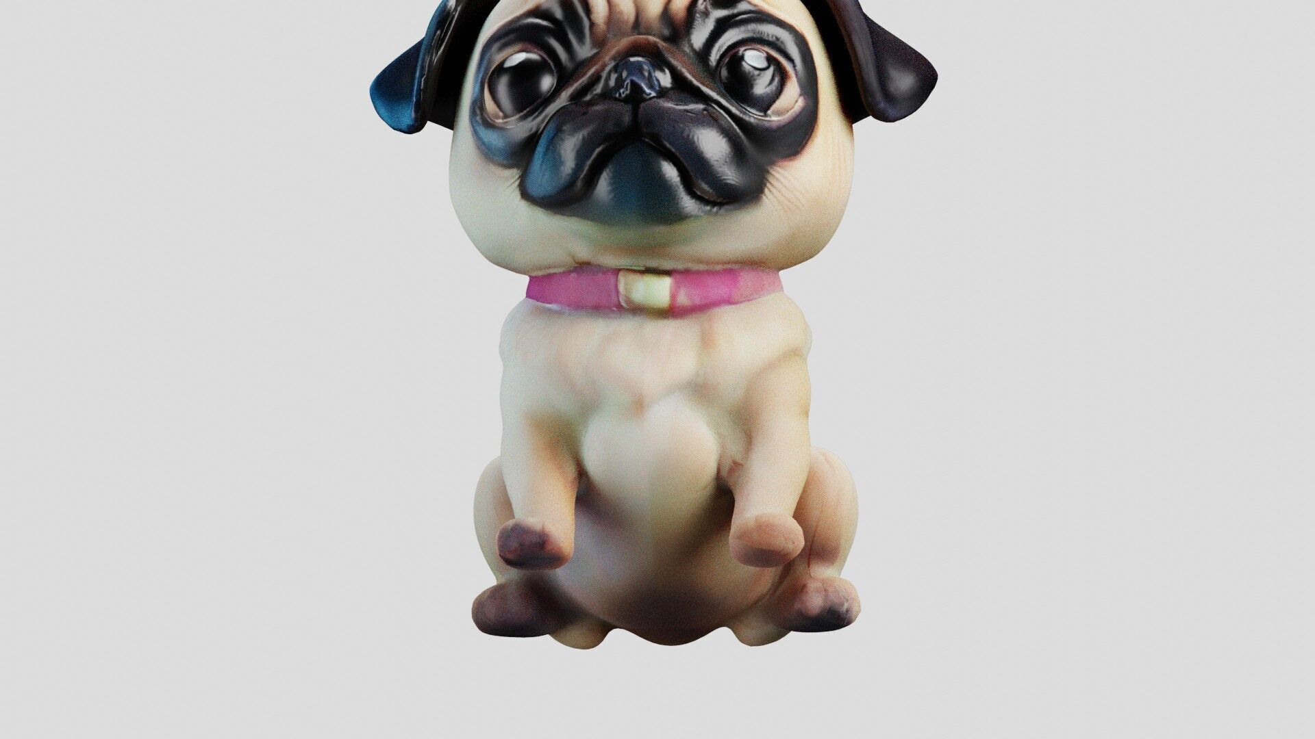 Stylized Pug Dog 3D Model Game Ready Free low-poly 3D model_12