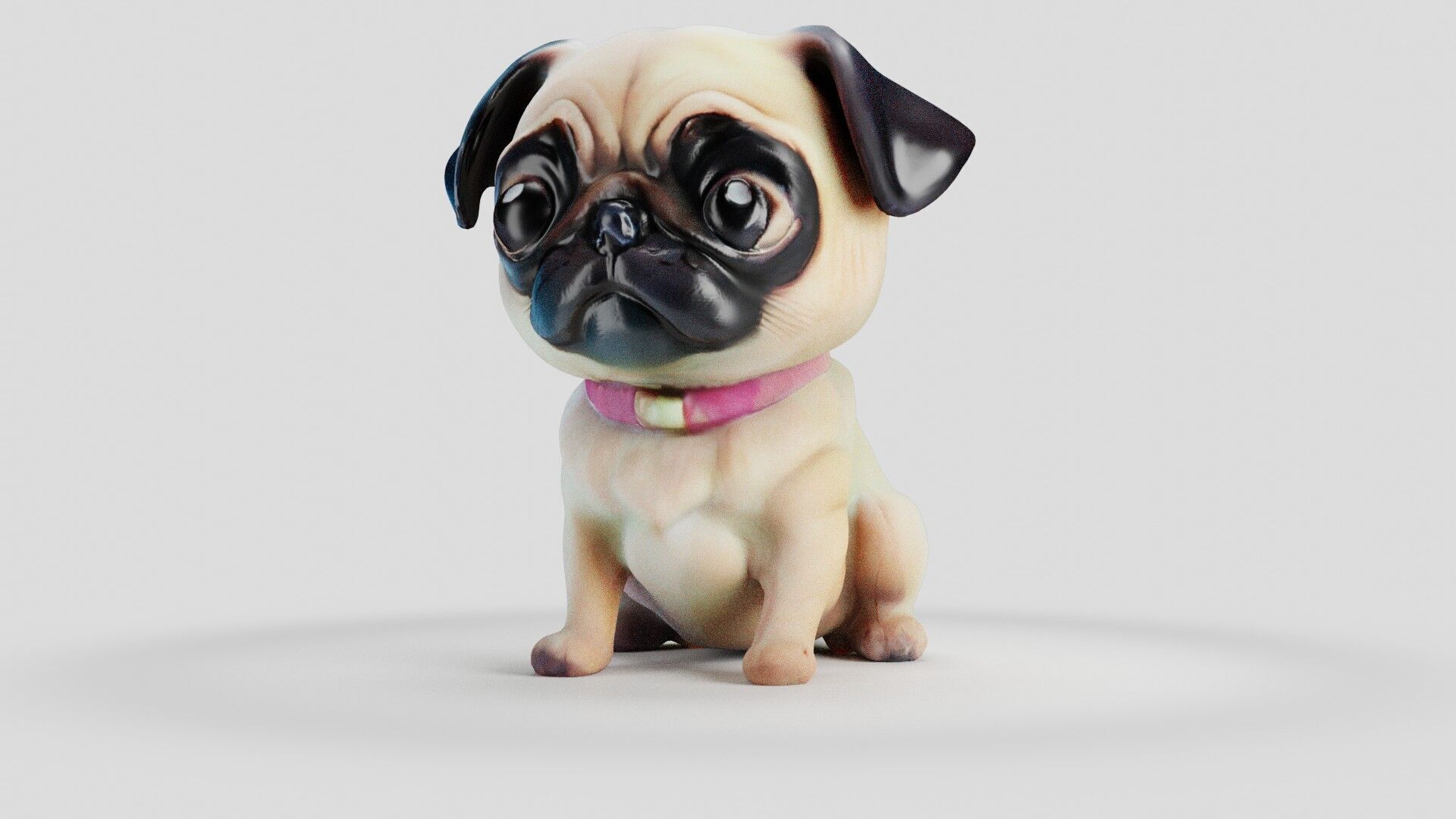 Stylized Pug Dog 3D Model Game Ready Free low-poly 3D model_29