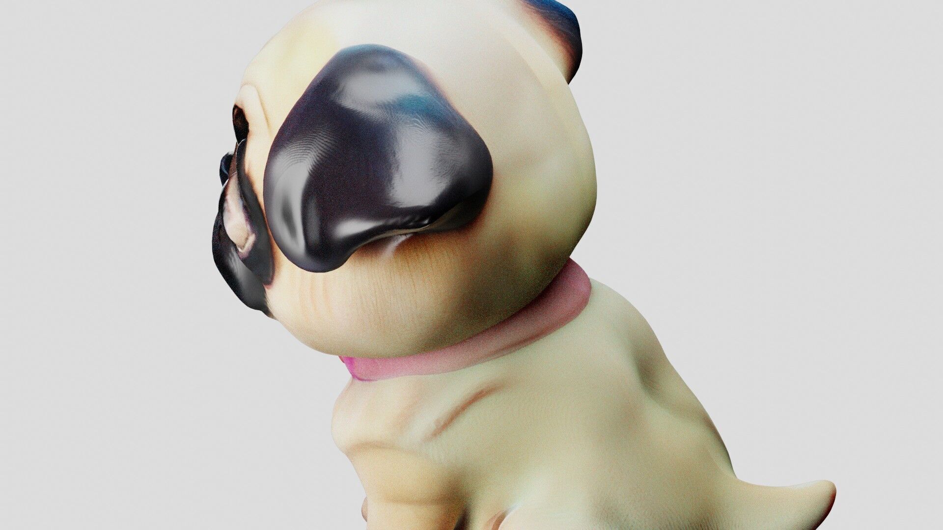 Stylized Pug Dog 3D Model Game Ready Free low-poly 3D model_17
