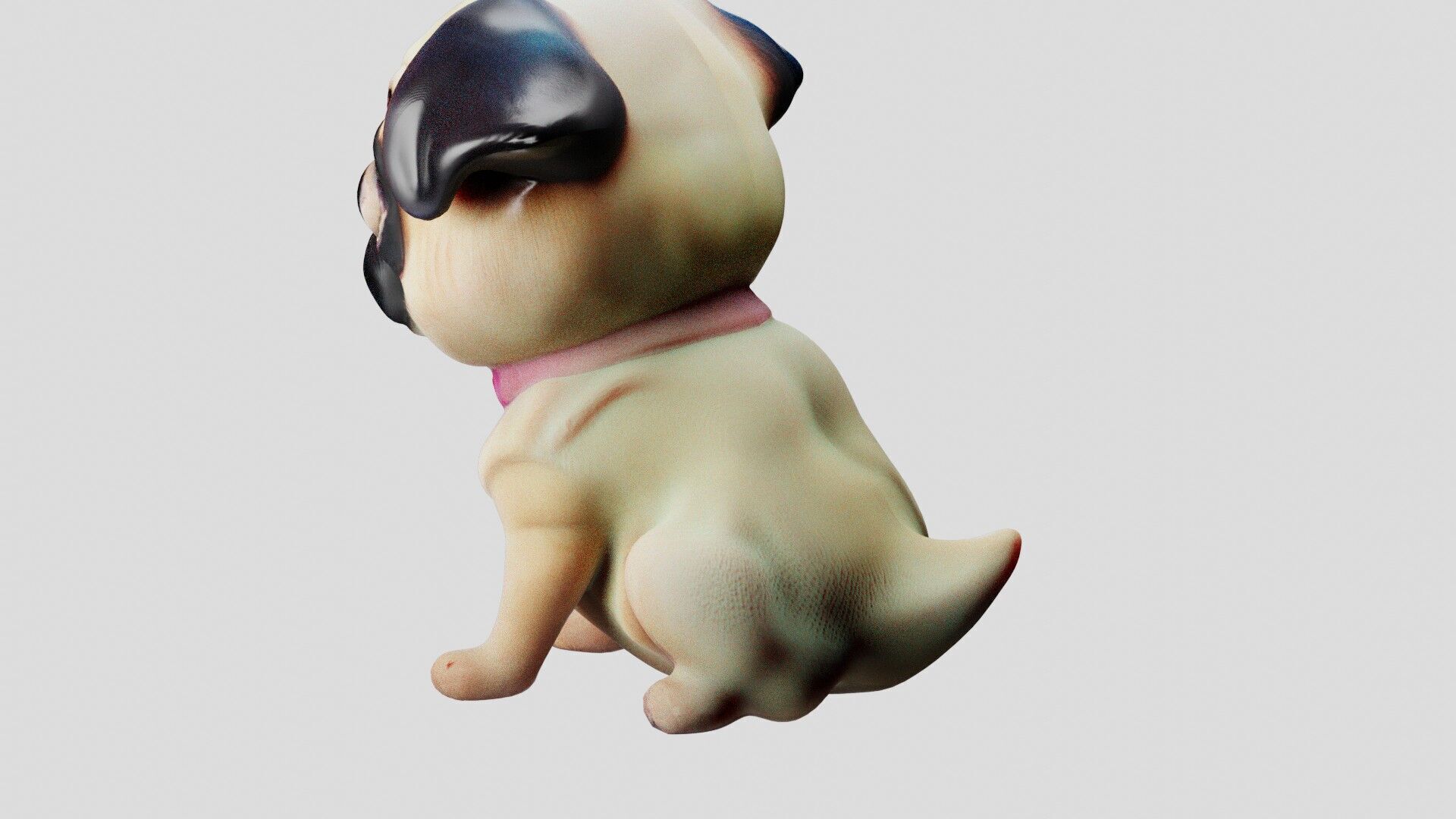 Stylized Pug Dog 3D Model Game Ready Free low-poly 3D model_11