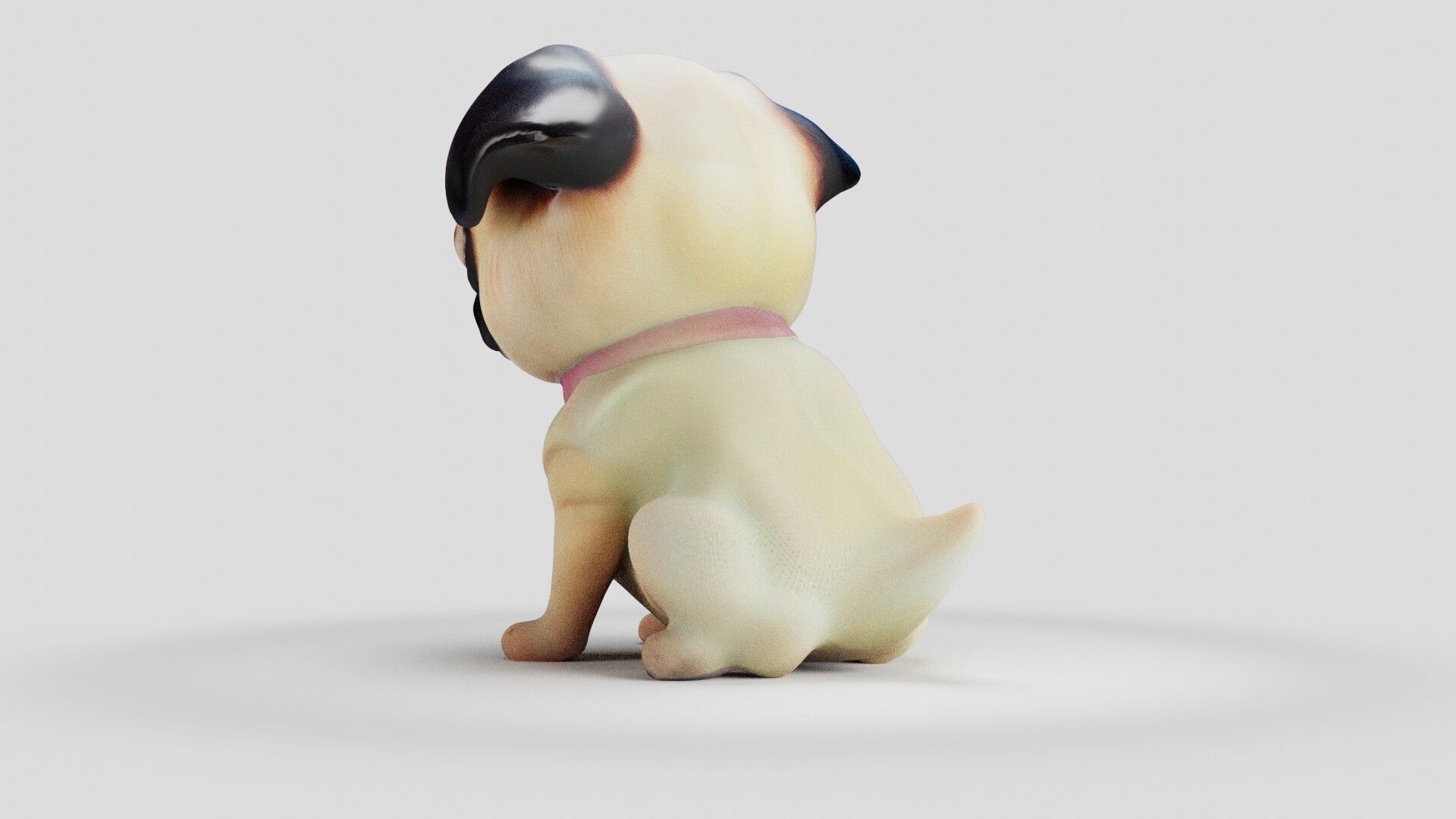 Stylized Pug Dog 3D Model Game Ready Free low-poly 3D model_26