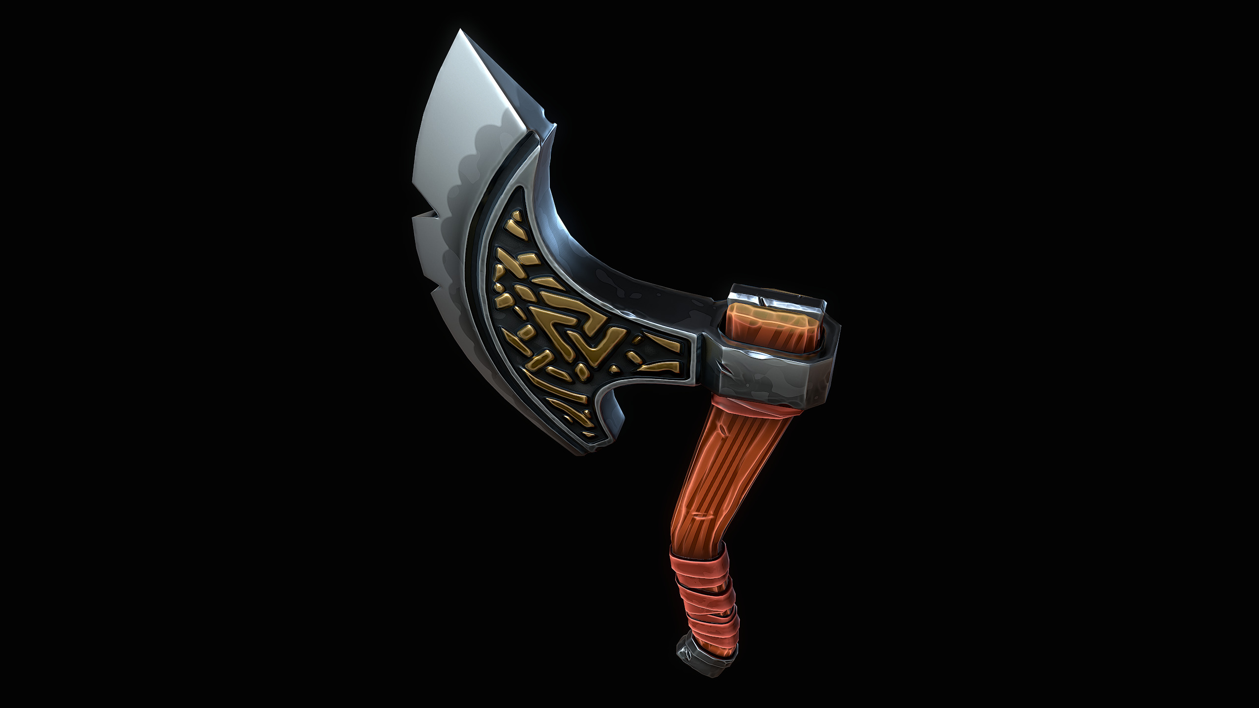 Stylized Axe Low-poly 3D model_5
