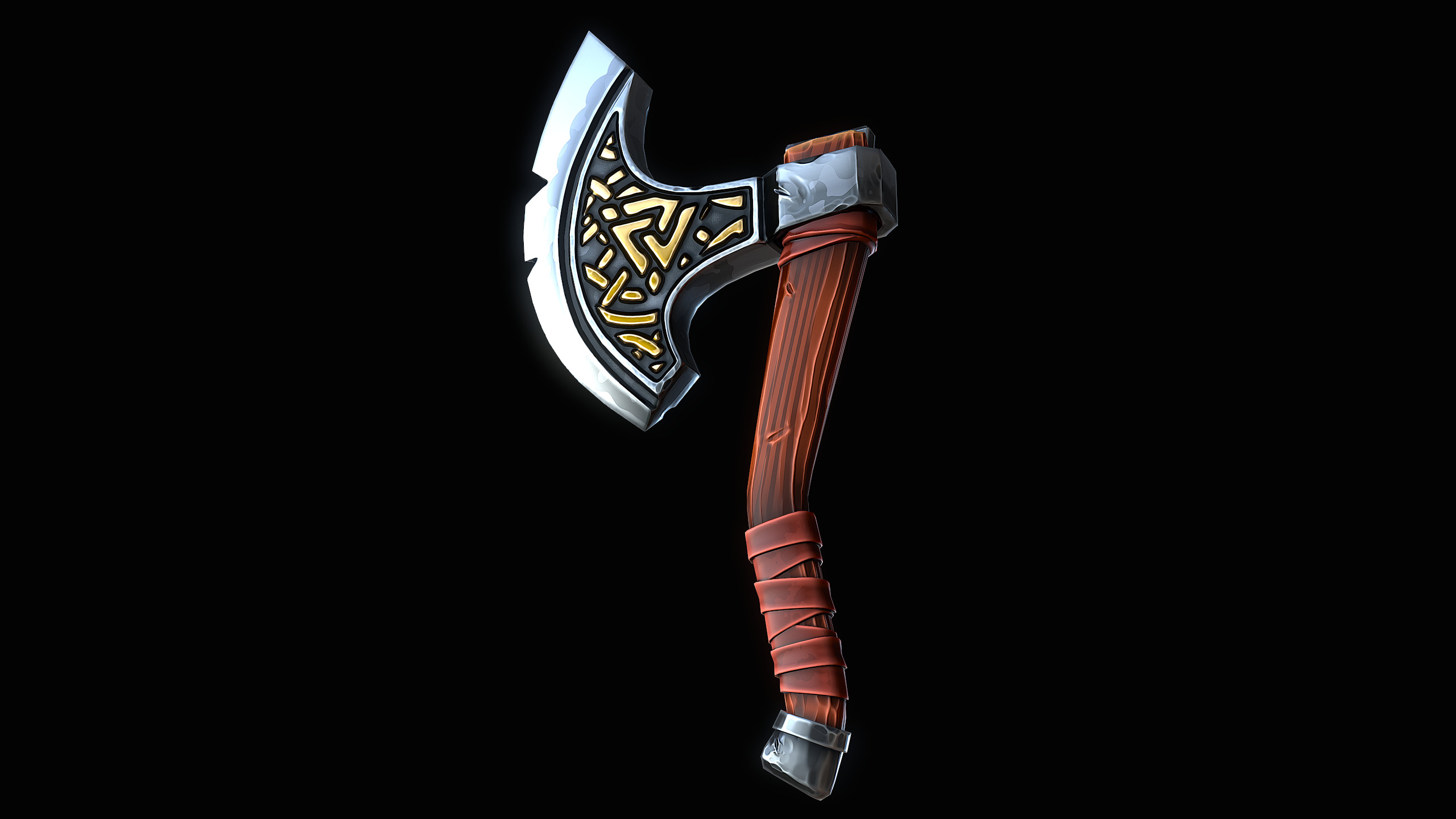 Stylized Axe Low-poly 3D model_6