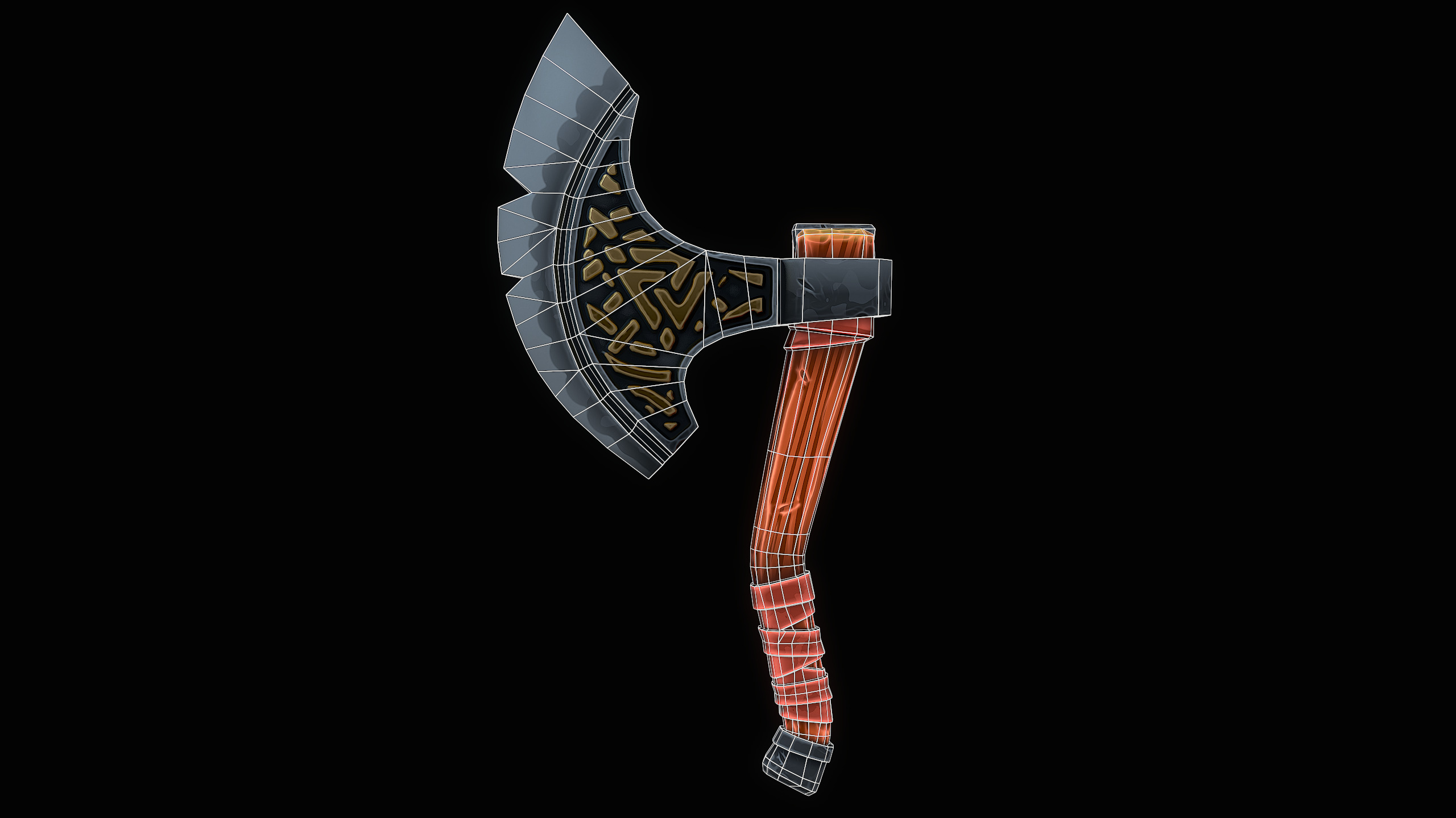 Stylized Axe Low-poly 3D model_7