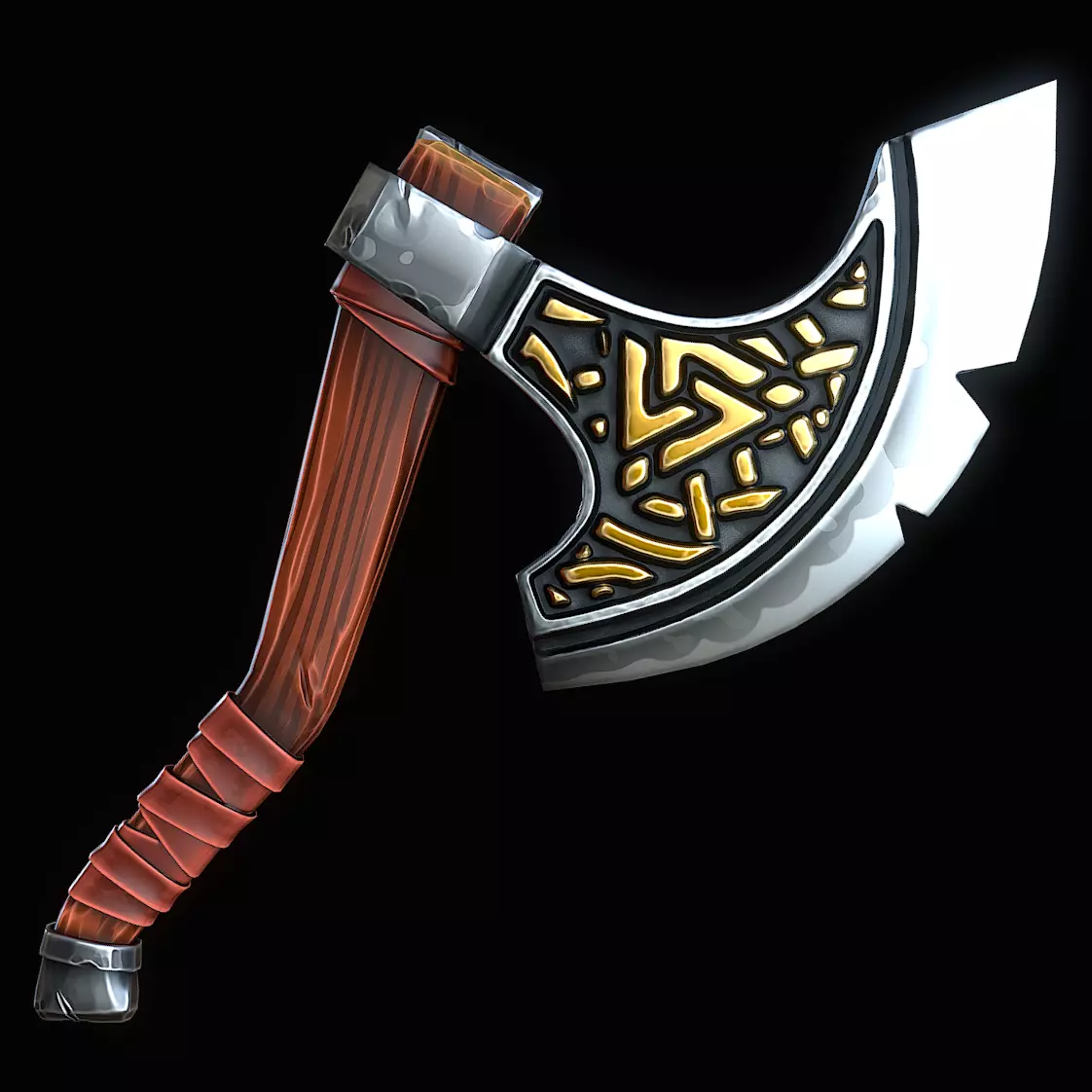 Stylized Axe Low-poly 3D model_0