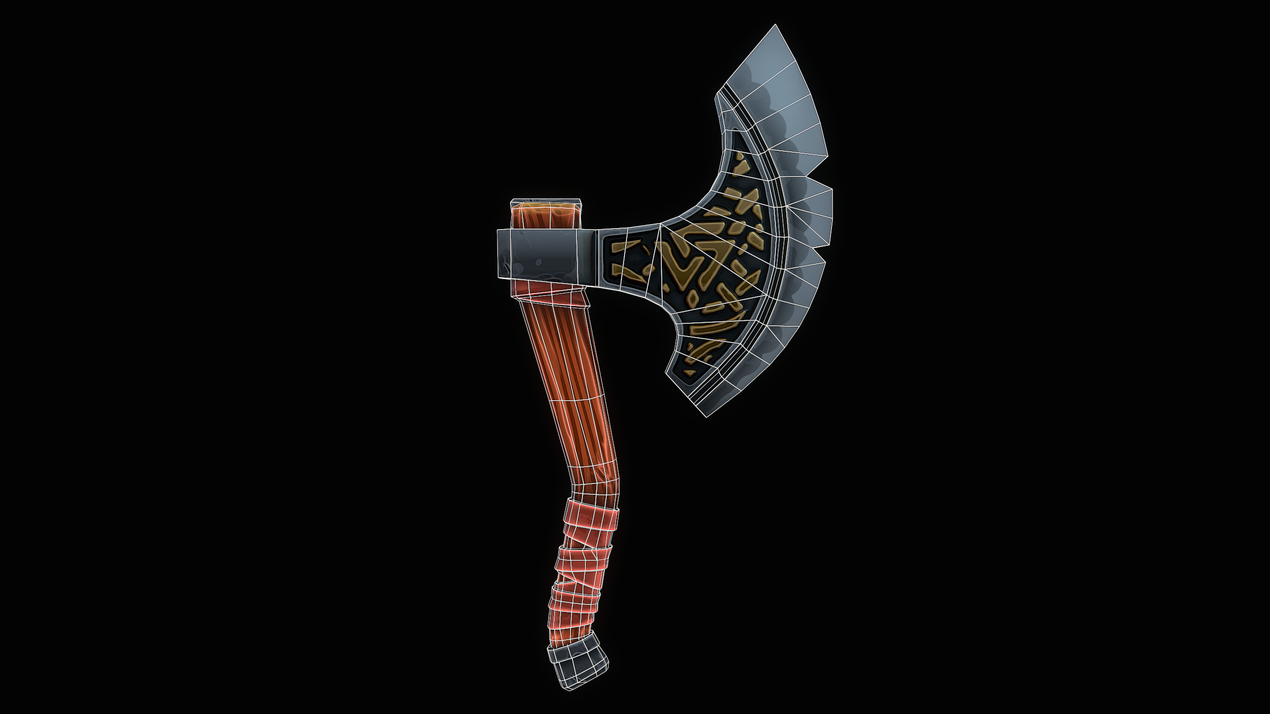 Stylized Axe Low-poly 3D model_8