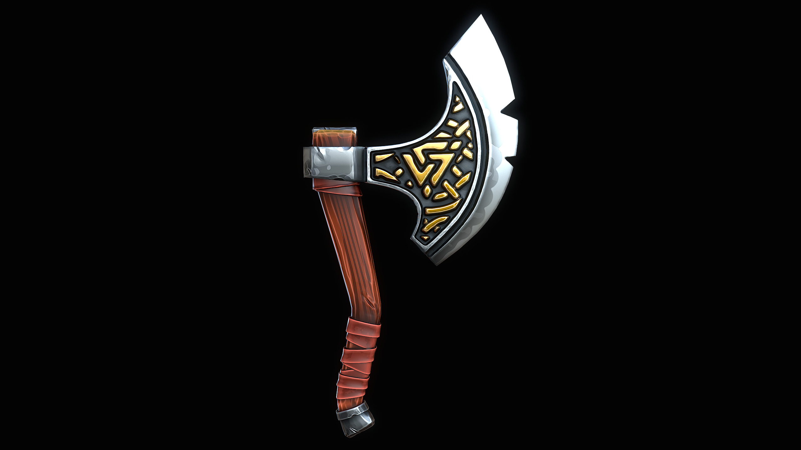 Stylized Axe Low-poly 3D model_4