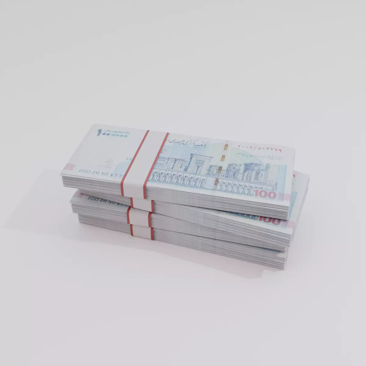 1000000 Iran Iranian Rial Currency Low-poly 3D model_0