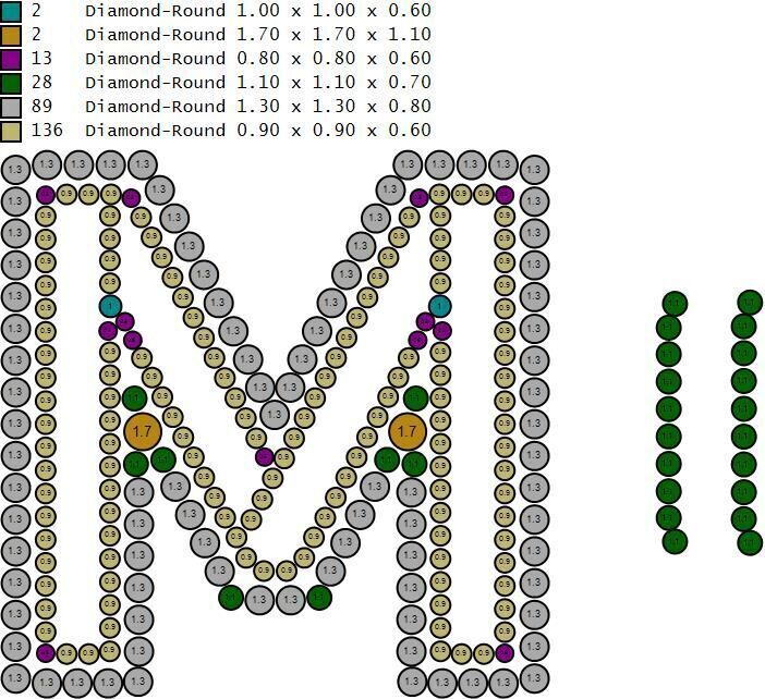 Custom Initial M Letter Diamond  A to Z Alphabet Bug Necklace 3D print model_18