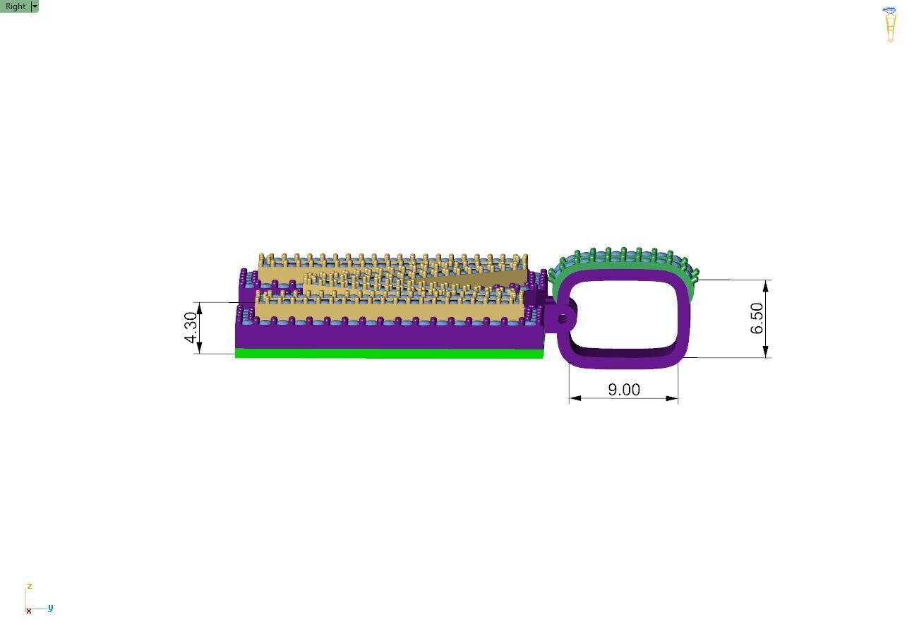 Custom Initial M Letter Diamond  A to Z Alphabet Bug Necklace 3D print model_8