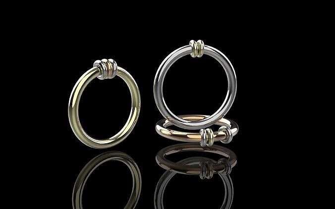 Set of 3 Seamless Hoop Rings Free 3D print model