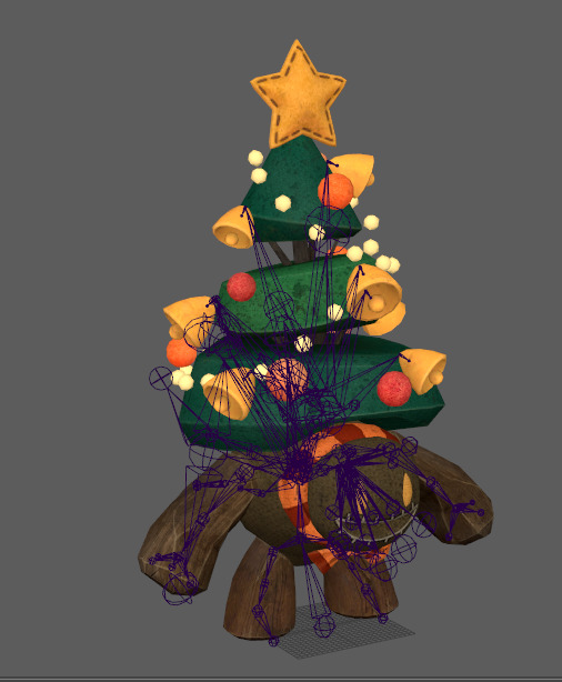 Seven stylized puppet tree sprites with skeletal skins Low-poly 3D model_14