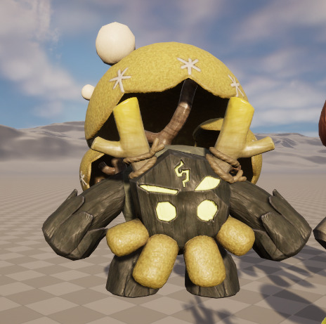 Seven stylized puppet tree sprites with skeletal skins Low-poly 3D model_4