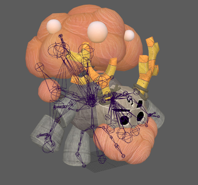 Seven stylized puppet tree sprites with skeletal skins Low-poly 3D model_13