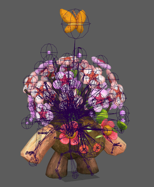 Seven stylized puppet tree sprites with skeletal skins Low-poly 3D model_15