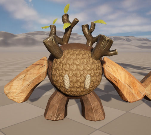 Seven stylized puppet tree sprites with skeletal skins Low-poly 3D model_7