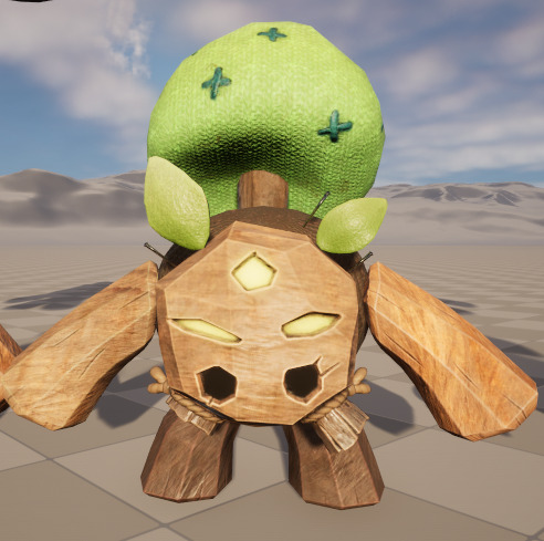 Seven stylized puppet tree sprites with skeletal skins Low-poly 3D model_1