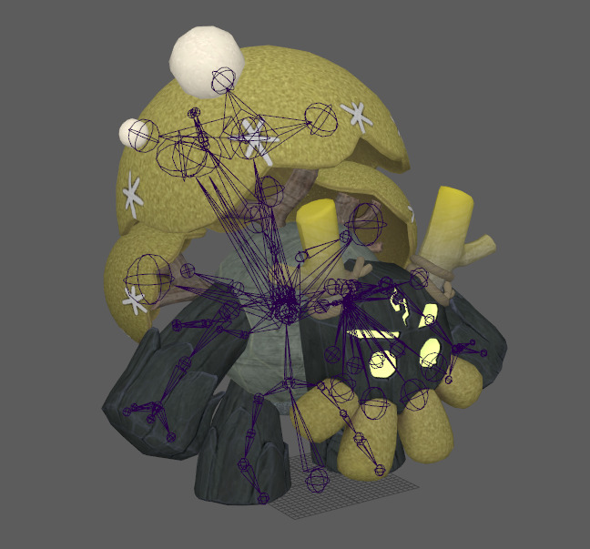 Seven stylized puppet tree sprites with skeletal skins Low-poly 3D model_10