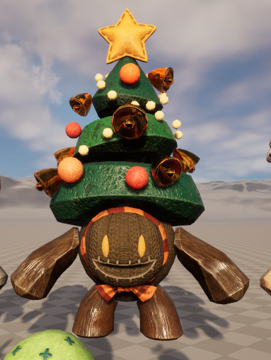 Seven stylized puppet tree sprites with skeletal skins Low-poly 3D model_5