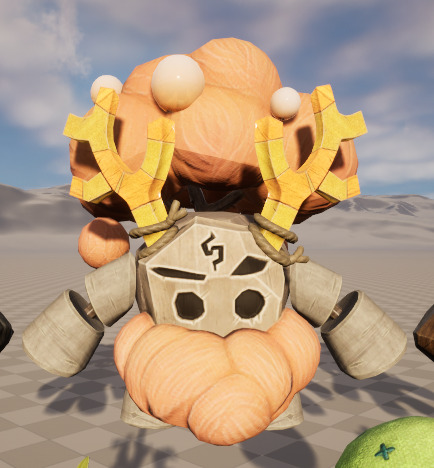 Seven stylized puppet tree sprites with skeletal skins Low-poly 3D model_6