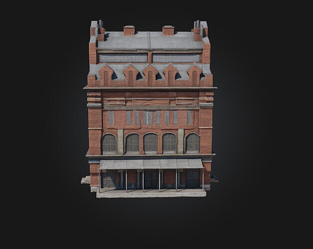 Brick Factory Building  Industrial Heritage in Detailed Form 3D model 3