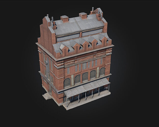 Brick Factory Building  Industrial Heritage in Detailed Form 3D model