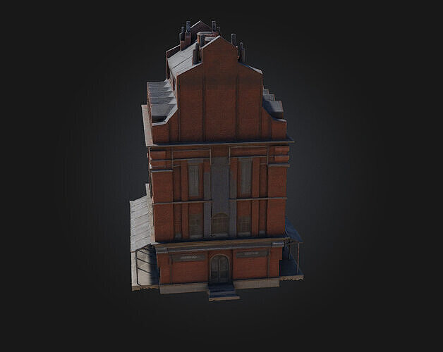 Brick Factory Building  Industrial Heritage in Detailed Form 3D model 7
