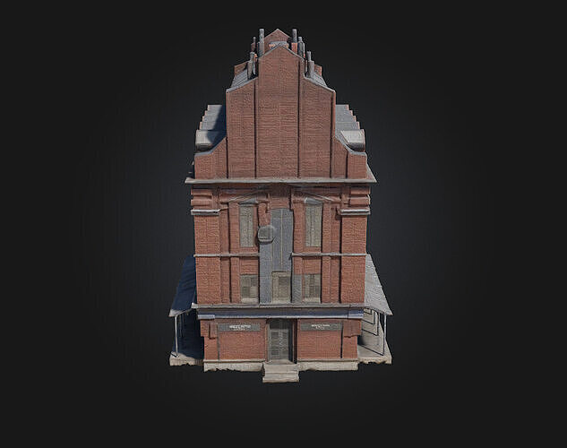 Brick Factory Building  Industrial Heritage in Detailed Form 3D model 6