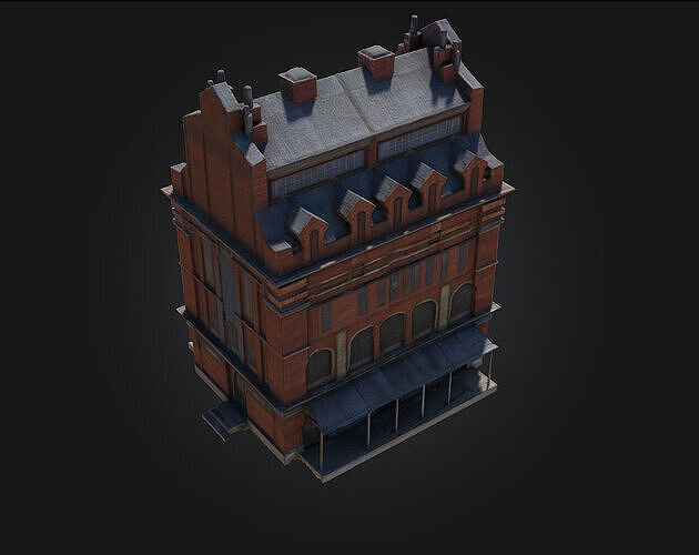 Brick Factory Building  Industrial Heritage in Detailed Form 3D model 4