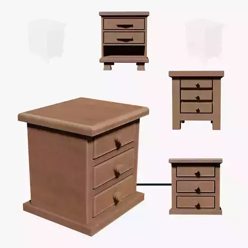 Deco Nightstand Wood Style Luna Rest Lot 1 N10-12 Group 04- Low