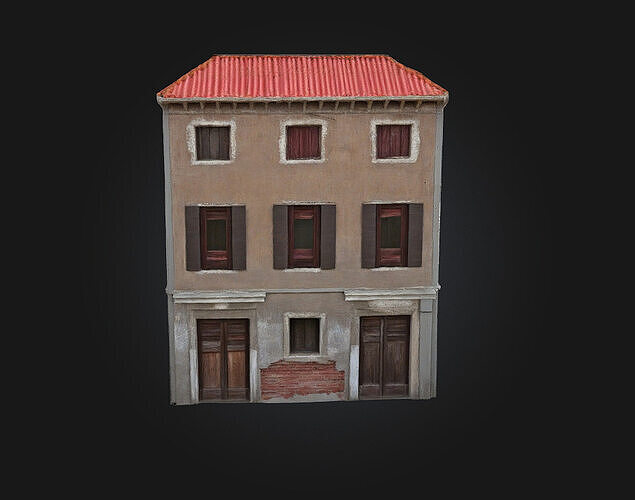 The Old Townhouse  Classic Charm of Historic Urban Living 3D model 3