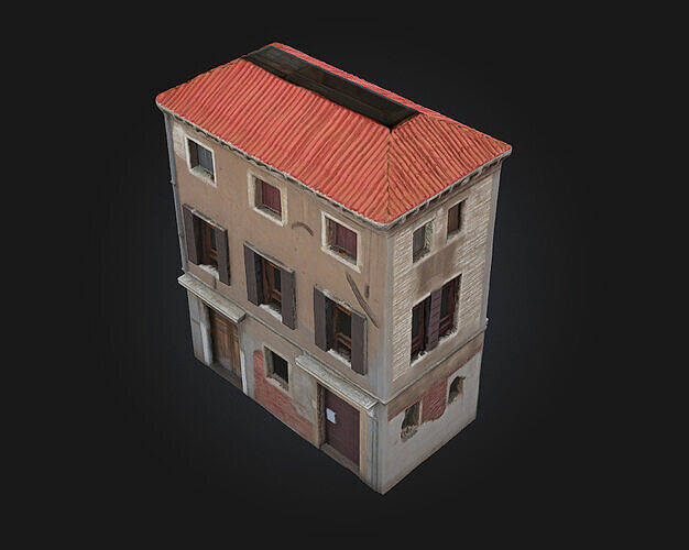 The Old Townhouse  Classic Charm of Historic Urban Living 3D model 4