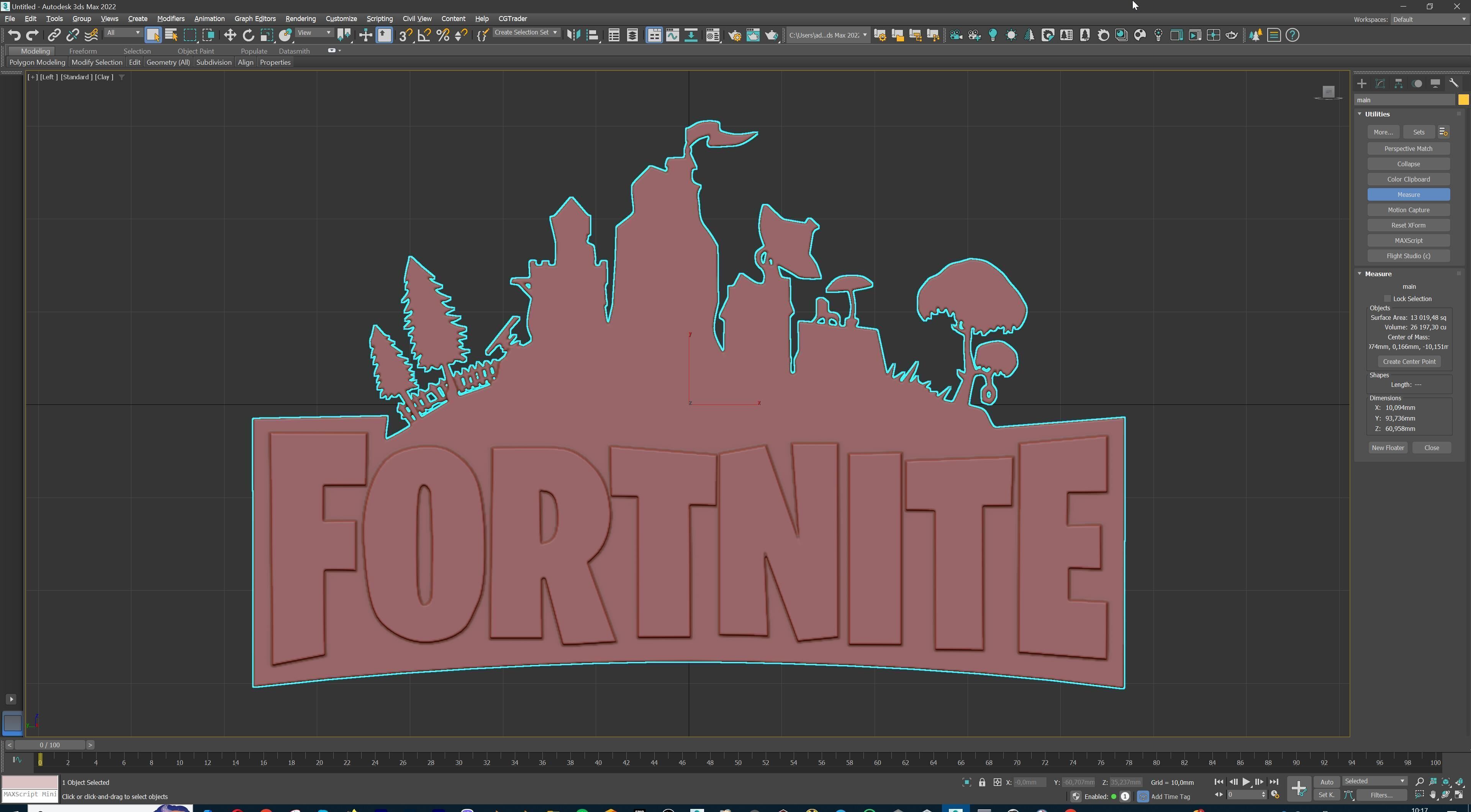Fortnite Logo 3D print model_11