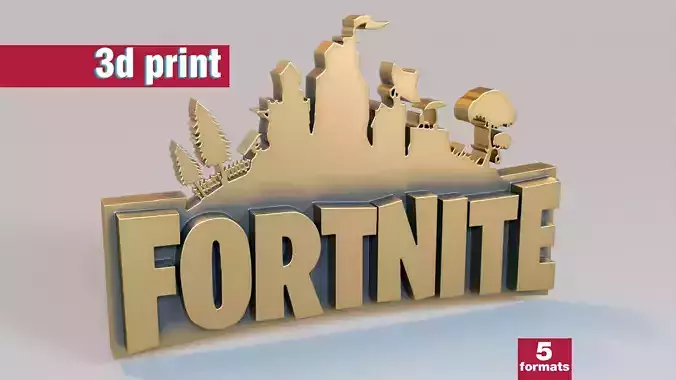 Fortnite Logo 3D print model Fortnite Logo 3D print model