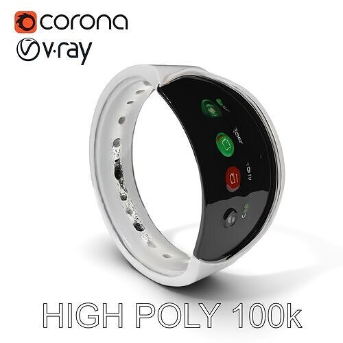 Smart Watch D Model Pack with Adjustable Low-poly 3D model