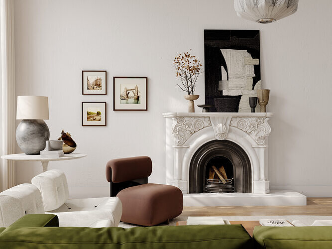 French-style interior scene 3D model 2