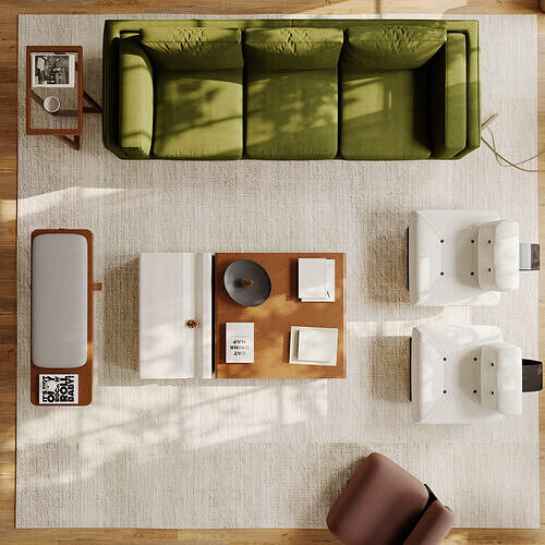 French-style interior scene 3D model 3