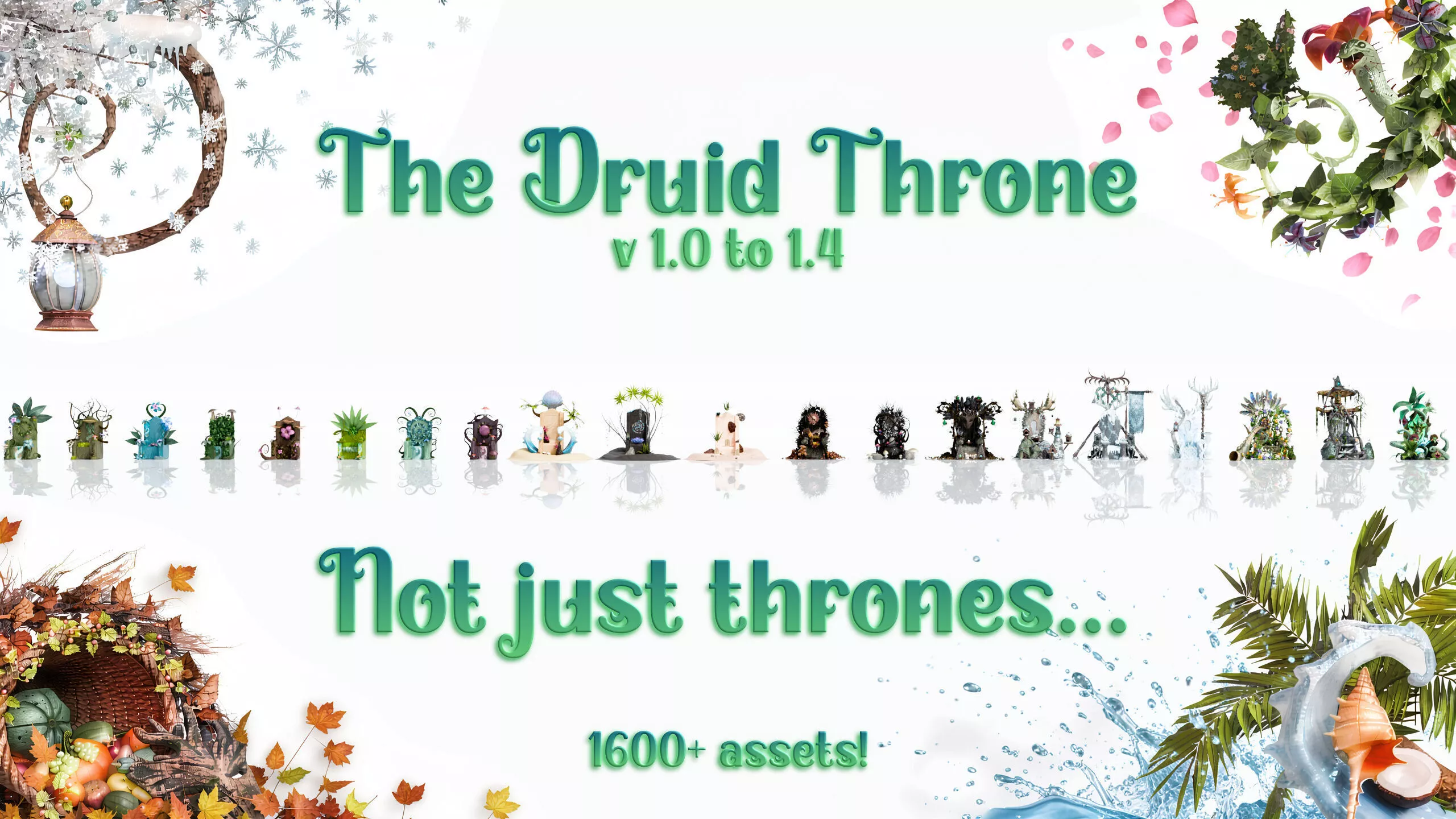 THE DRUID THRONE - Your Fantasy Nature Assets Kit Low-poly 3D model
