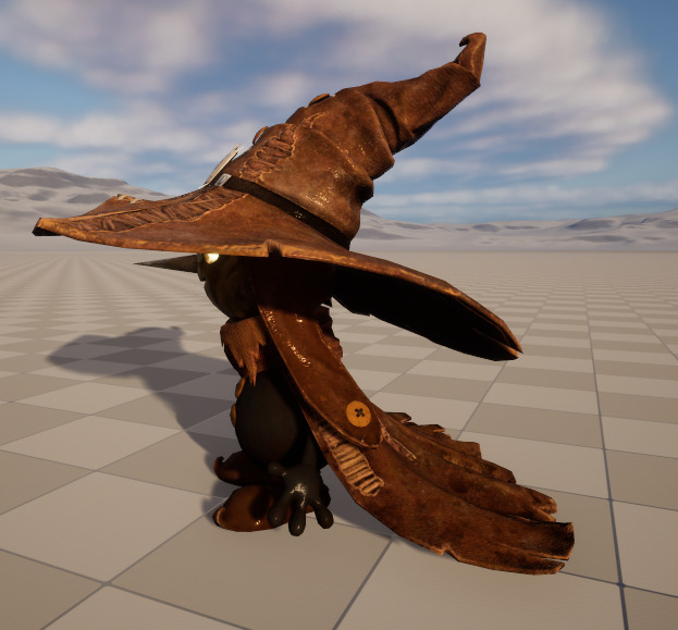 Stylish Puppet Wizard with Skeleton Skin Low-poly 3D model_2