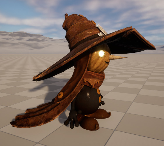 Stylish Puppet Wizard with Skeleton Skin Low-poly 3D model_1