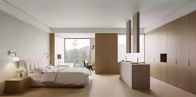 Comfortable indoor living scene 3D model