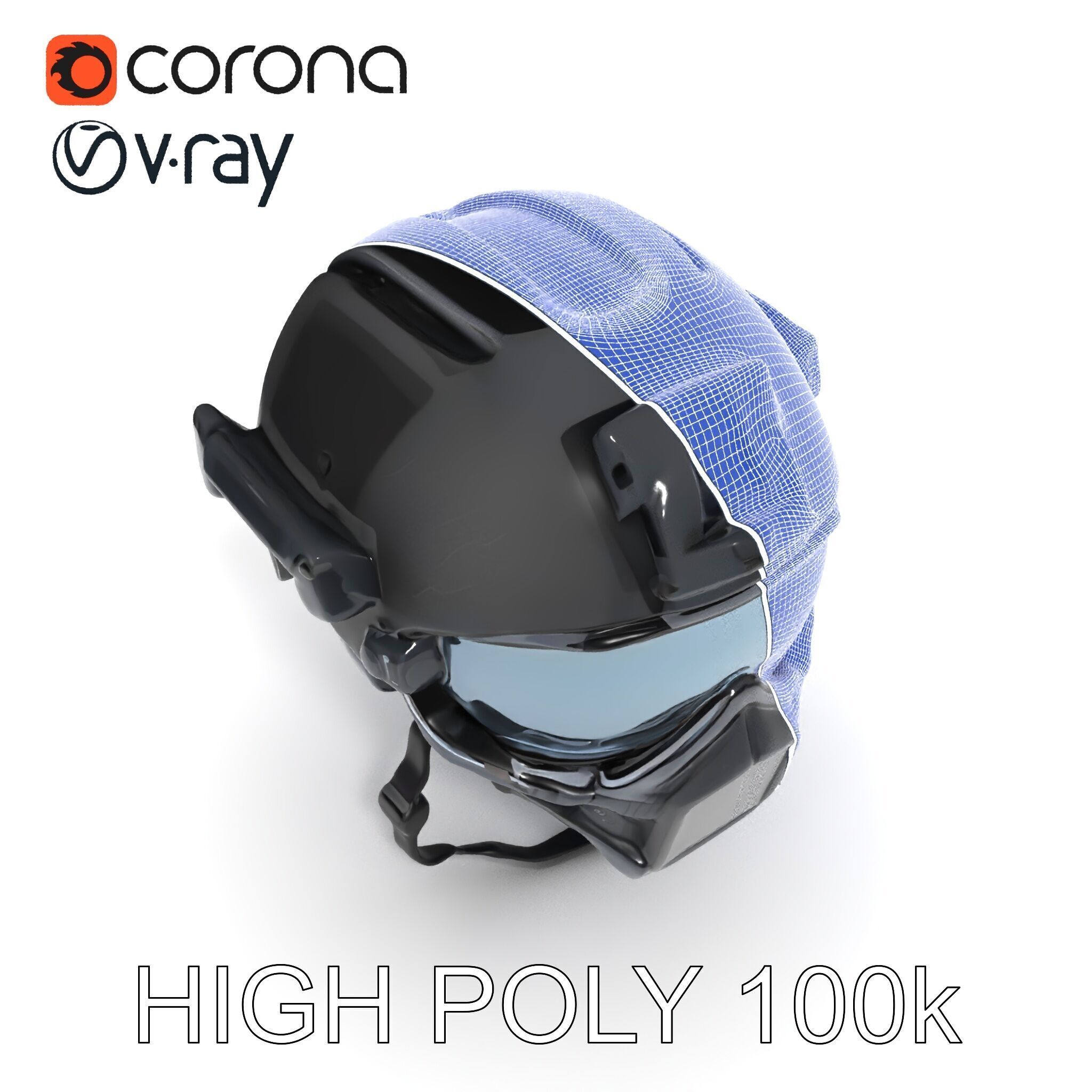 Advanced Tactical Helmet Model Pack Low-poly 3D model_17