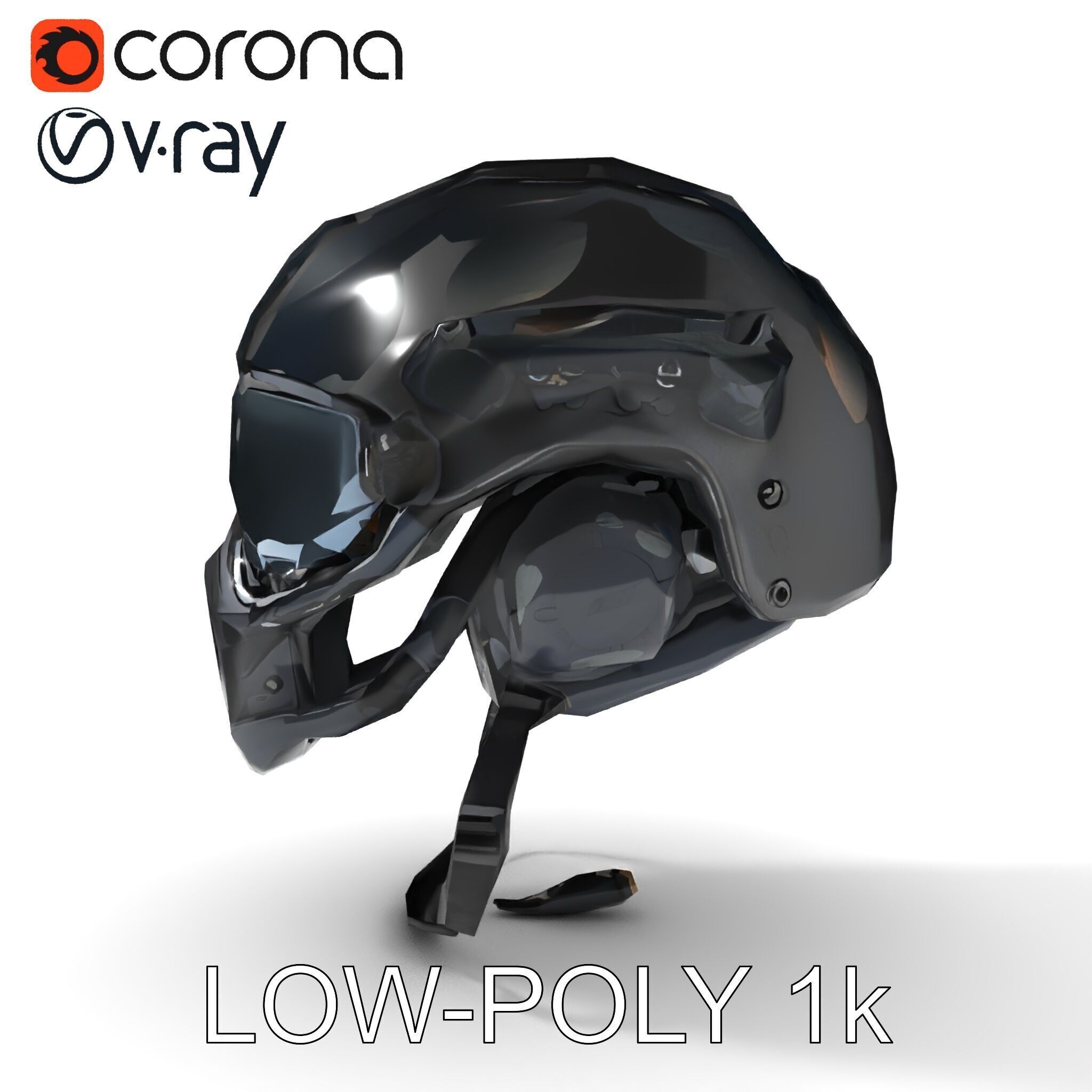Advanced Tactical Helmet Model Pack Low-poly 3D model_7