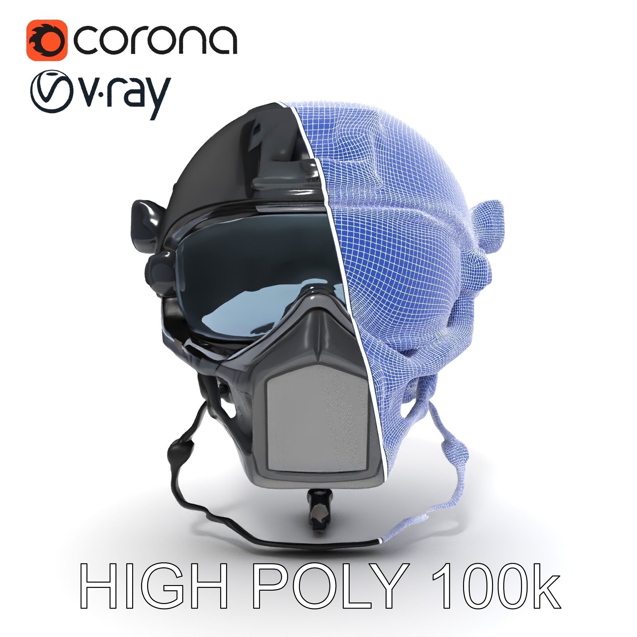 Advanced Tactical Helmet Model Pack Low-poly 3D model_14