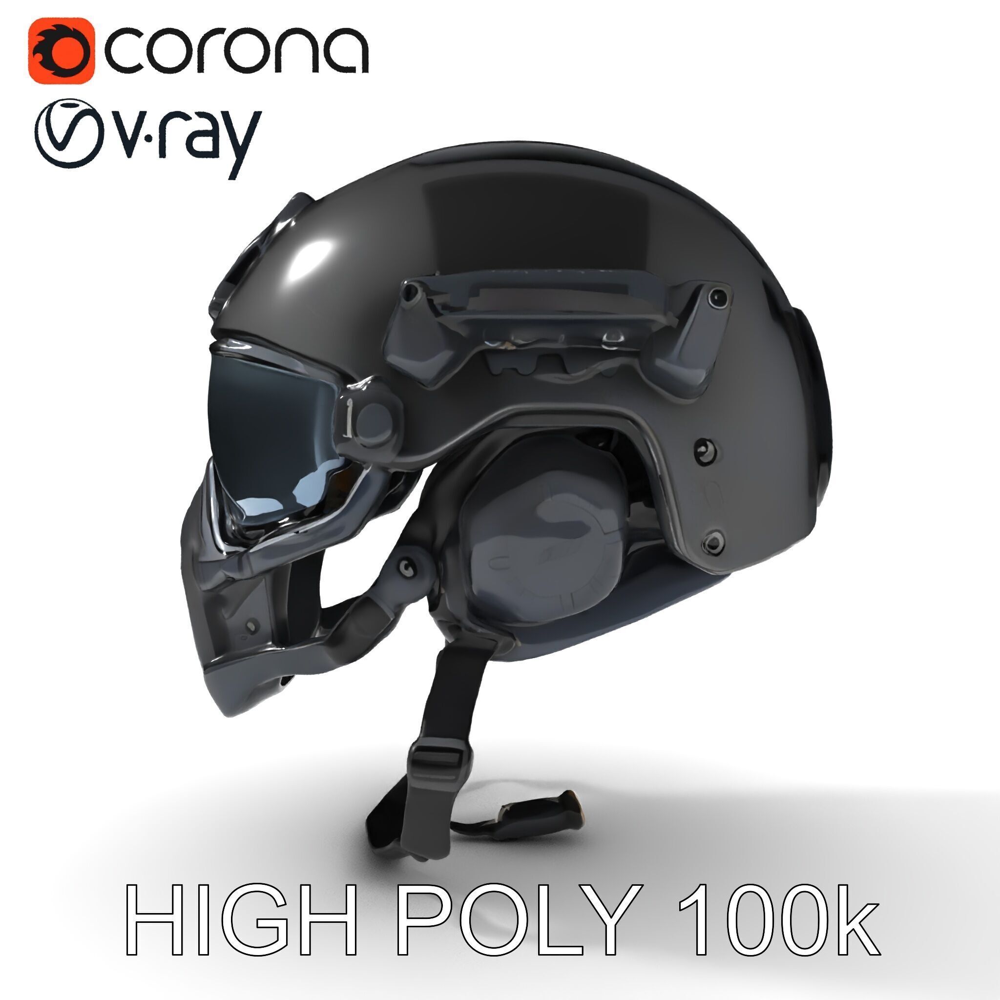 Advanced Tactical Helmet Model Pack Low-poly 3D model_22
